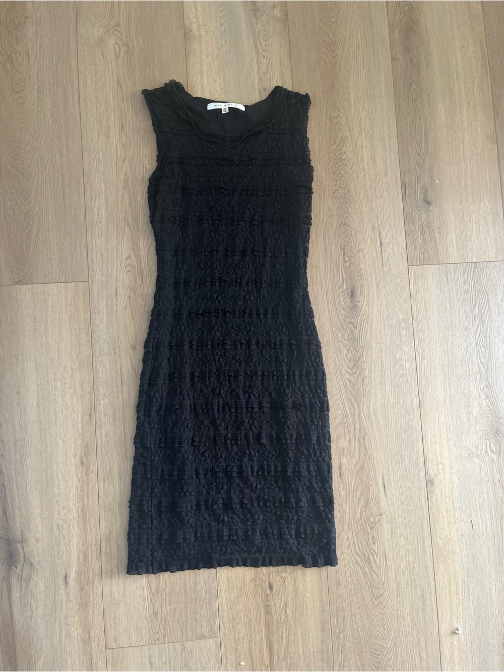 Max Studio Black Sleeveless Textured Sheath Dress